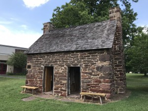 This 320-square-foot cabin may be the oldest building in Manassas. Restored by Grace United Methodist Church, it once housed slaves who worked on the Clover Hill Farm. (Jonathan Hunley/For The Washington Post)